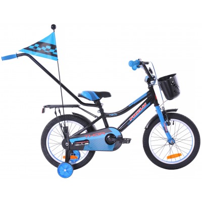 Detský bicykel 16" Fuzlu Thor čierno-modrý